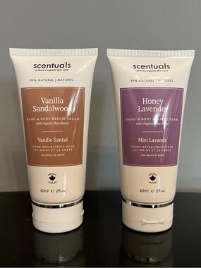 Set of 2 Scentuals Hand Cream - Vanilla Sandalwood and Honey Lavender